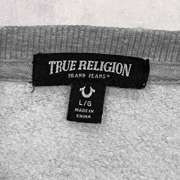 ★ True Religion Gray Horseshoe Logo Crewneck Sweatshirt ★ - Picture 5 of 7